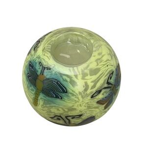 Vintage Handcrafted Butterfly Dragonfly Round Sphere Candle